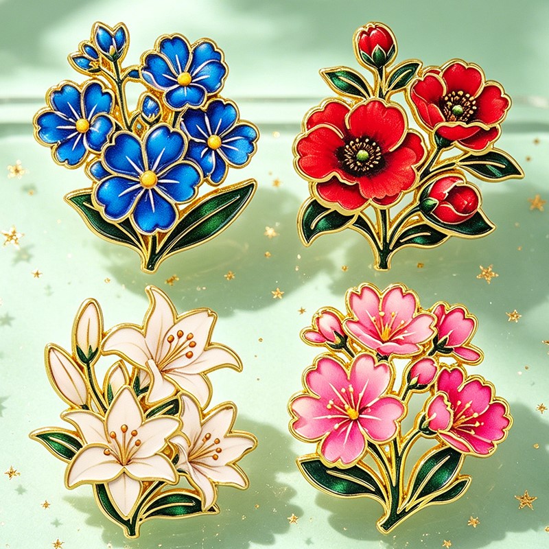 เข็มกลัดเคลือบสีสันสดใสลายดอกไ - Supply Florist บทวิจารณ์และราคา